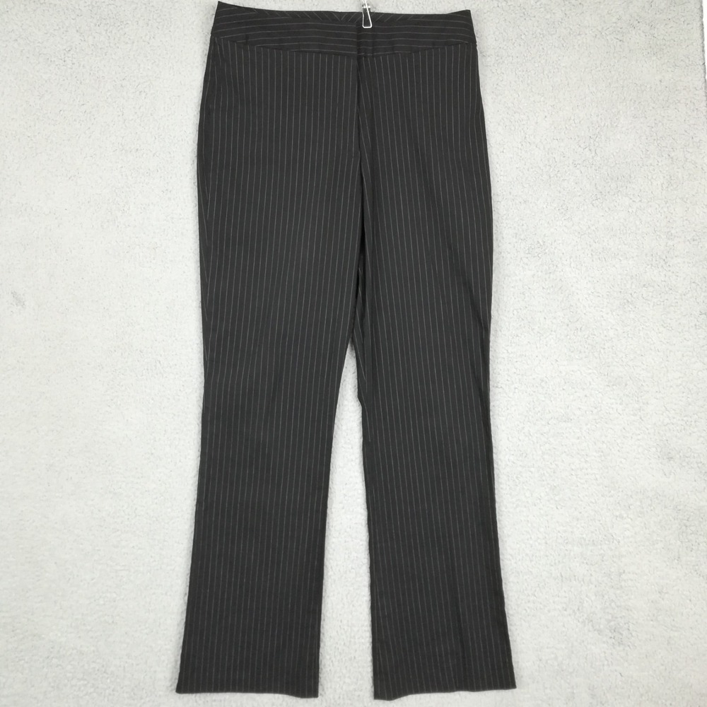 Tangents Womens Pants Trouser Boot Cut Black Pinstripe Mid Rise‎ 31